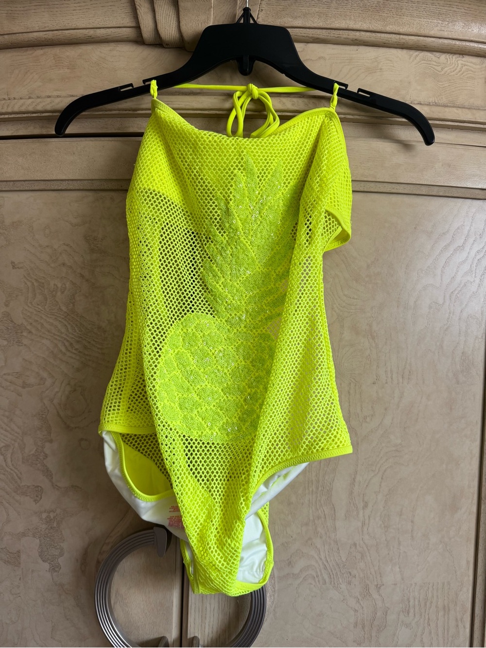 Victoria's Secret Neon Yellow Mesh Pineapple One-Piece